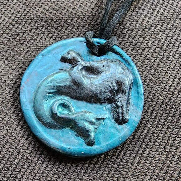 Turquoise Capricorn Pendant Necklace - Picture 3 of 11
